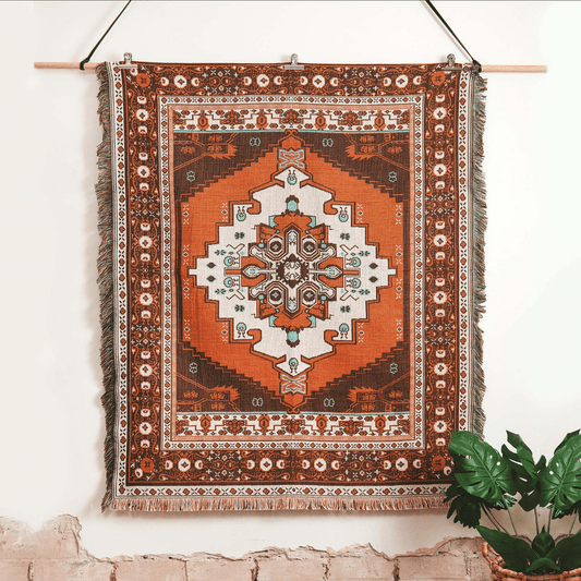 Brown and clay color picnic rug