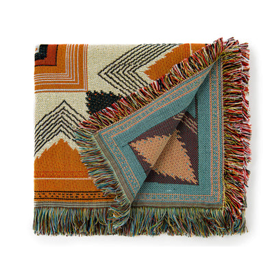 Come Together' Boho Geometric Woven Cotton Throw Rug & Picnic Blanket ...