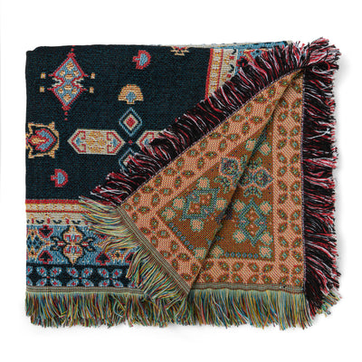 Ticket To Ride' Woven Cotton Throw Rug Picnic Blanket – Hendeer